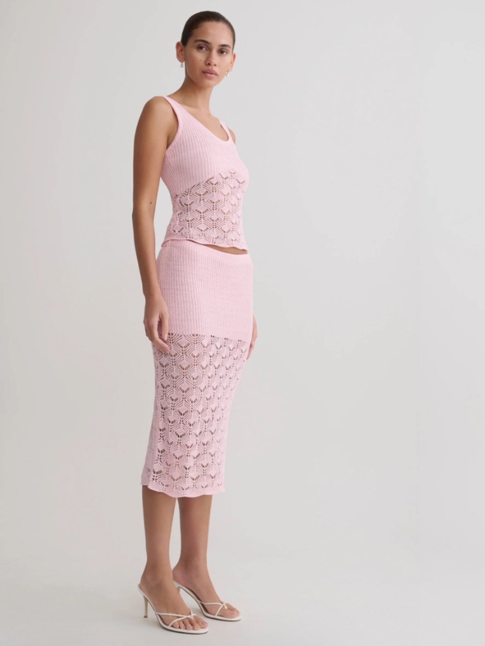 Meshki Atlantis Crochet Knit Top and Skirt Set